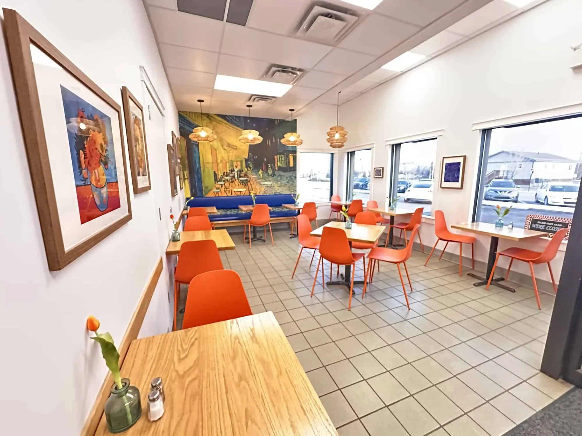 The seating area inside Coaldale Bakery