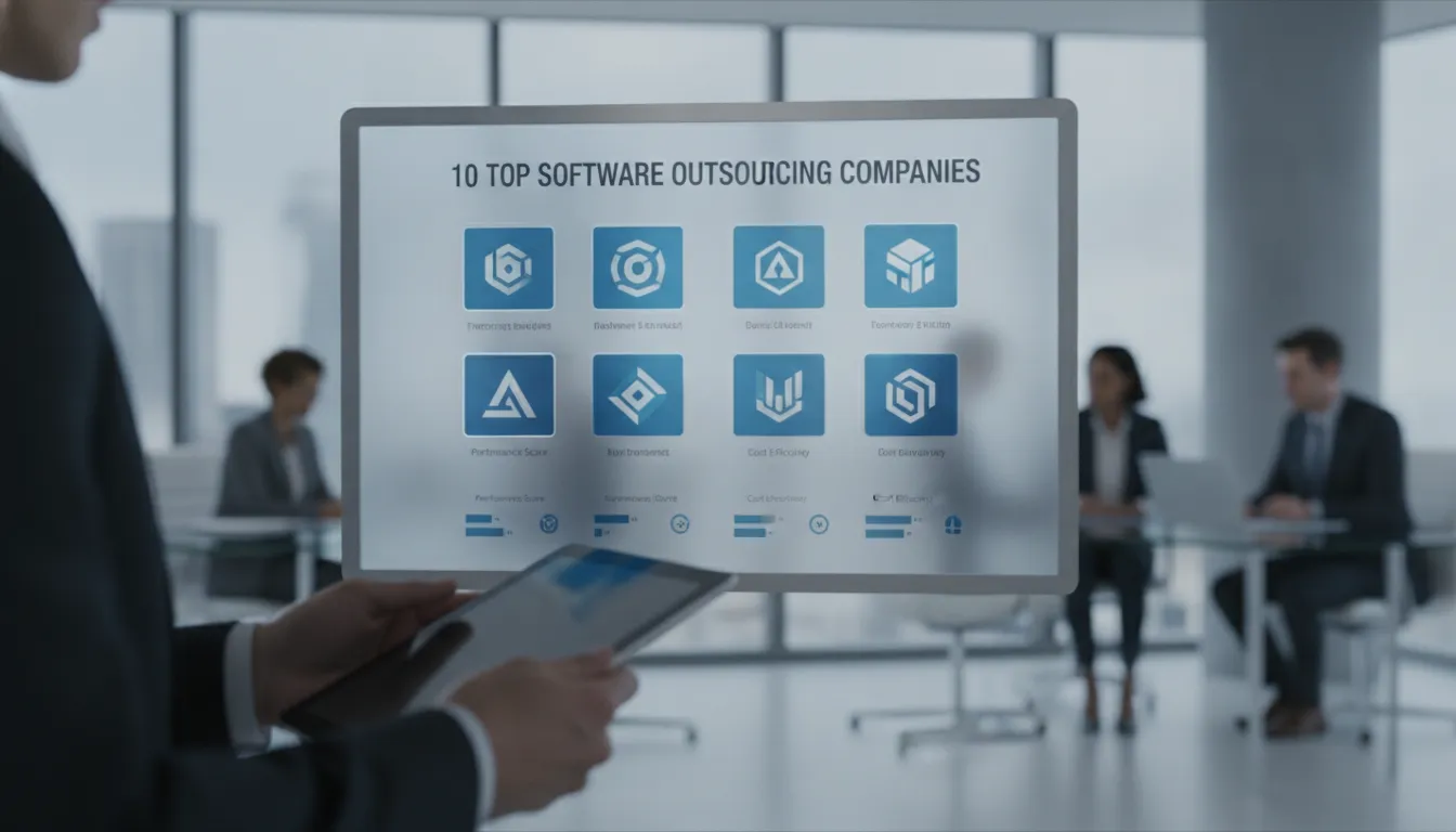 A chart comparing top software outsourcing companies.
