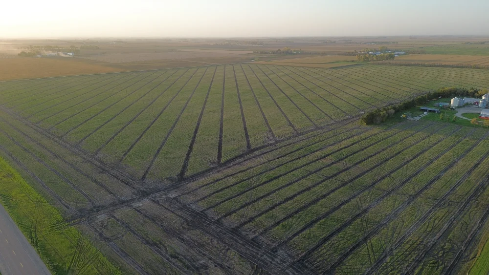 Finished field drainage job provided by Komb Ag Services