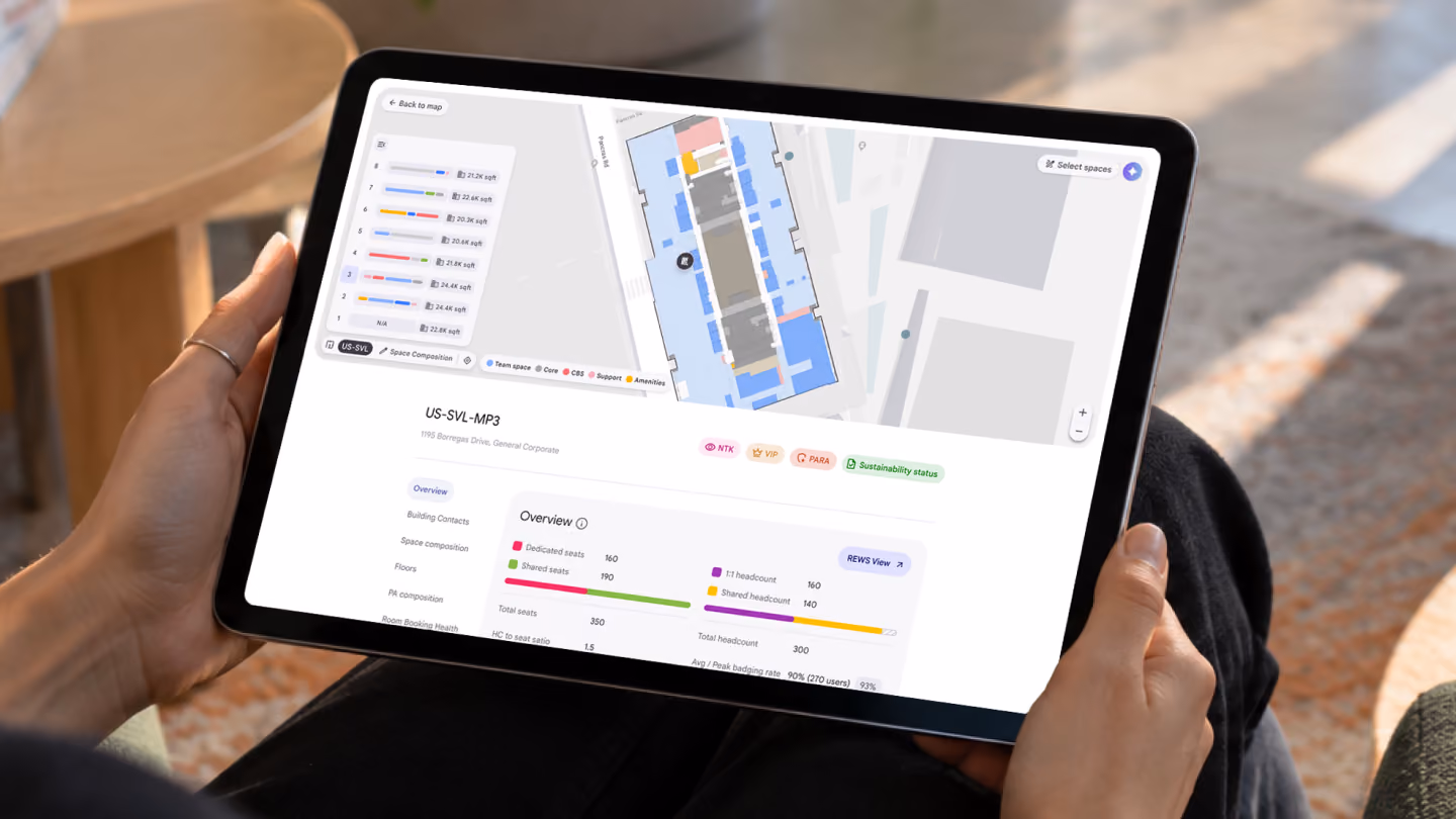 Google gNav building map displayed on a tablet