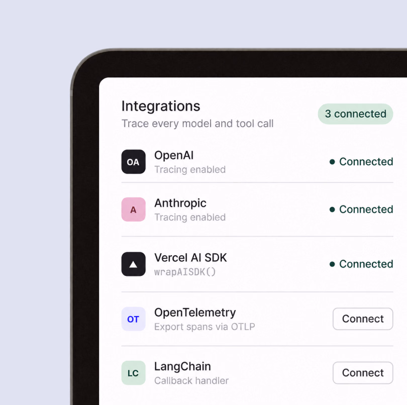 Braintrust integrations for tracing AI calls