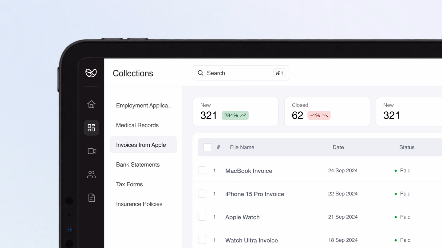 Impira dashboard with uploaded documents organized in a tabular collection.