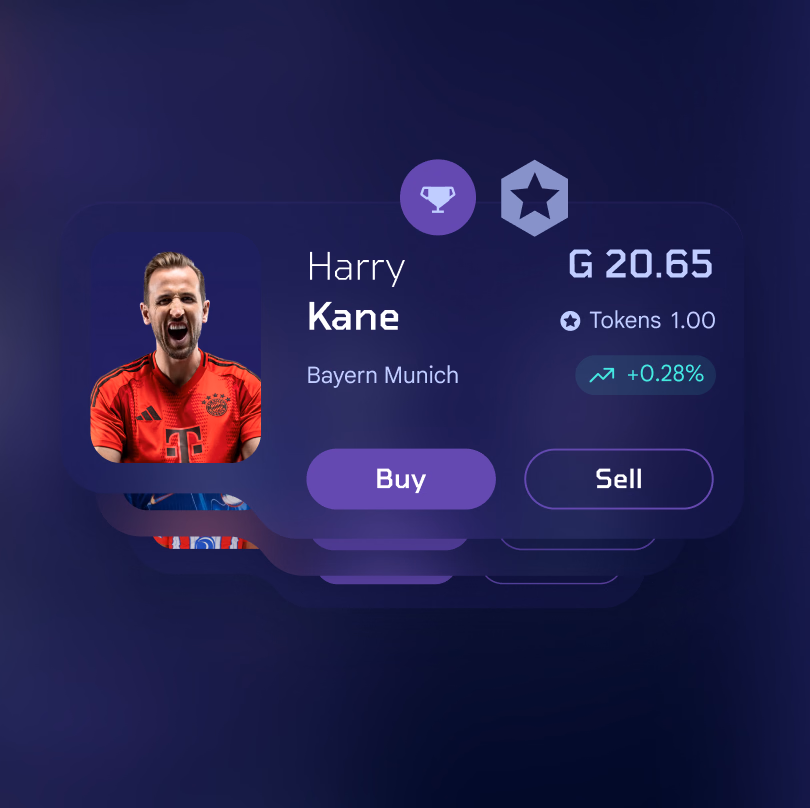 Gambit trading cards for Harry Kane, Cole Palmer and Kylian Mbappé.