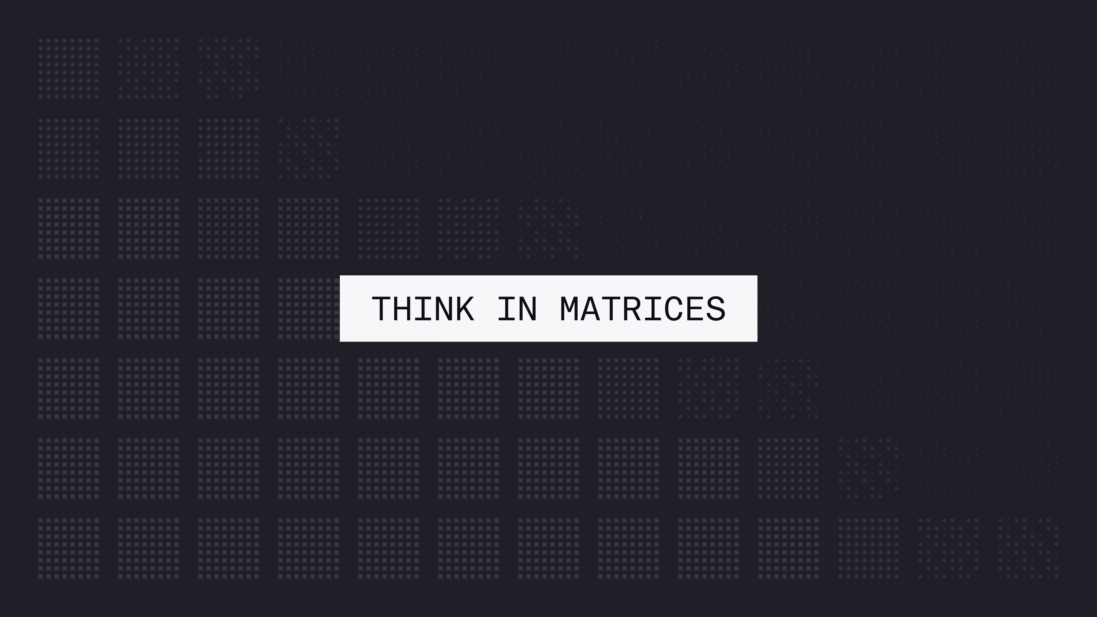 Tech Talk: Graphs as Matrices