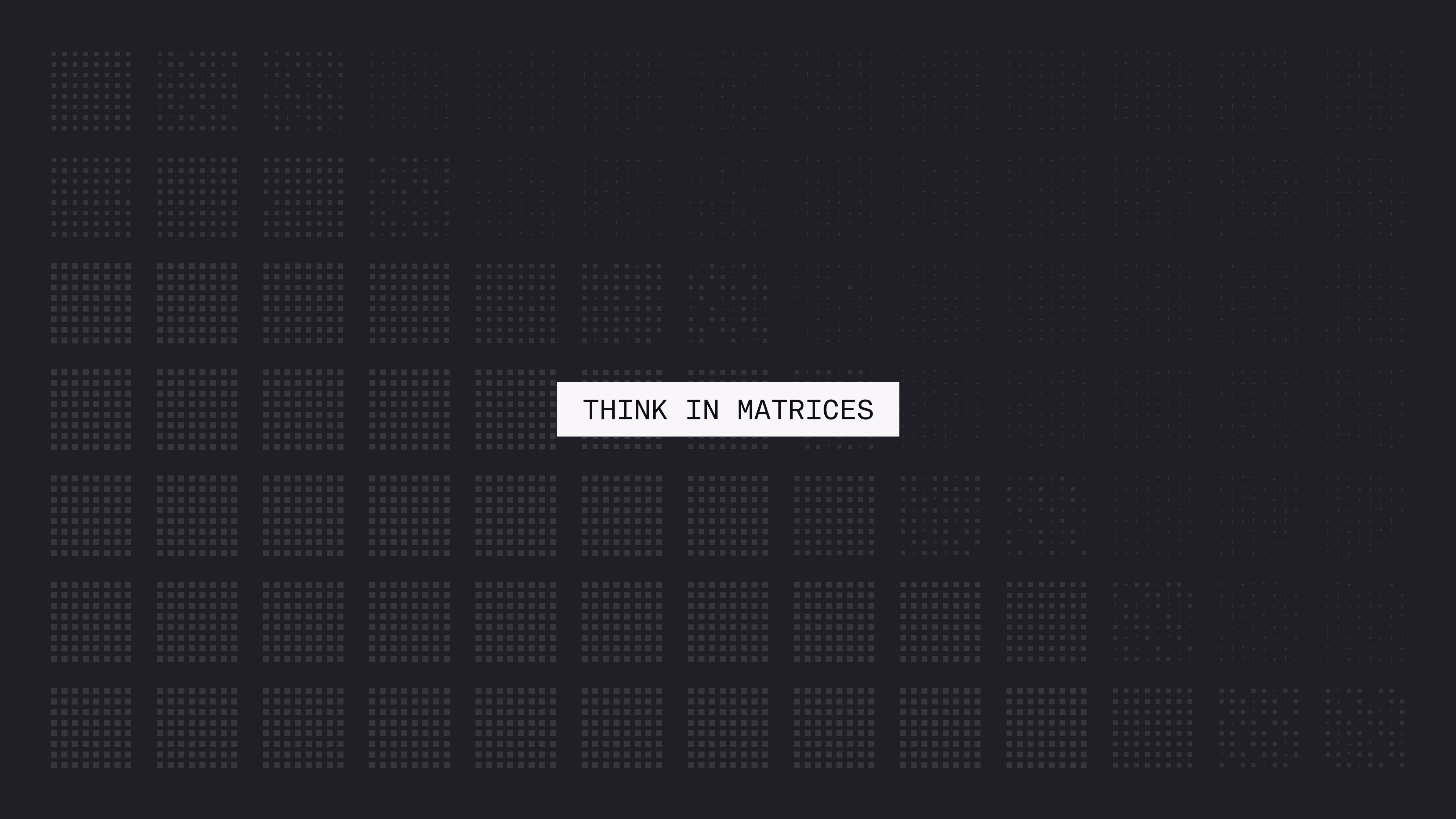 Tech Talk: Graphs as Matrices