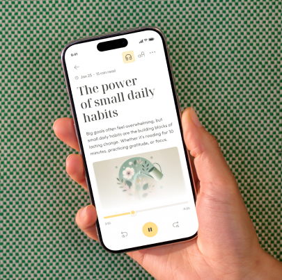 Omnivore reading and listening experience on a phone