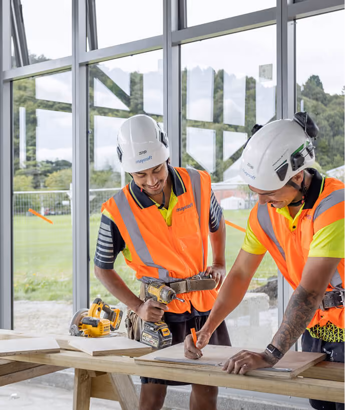 Builders talking