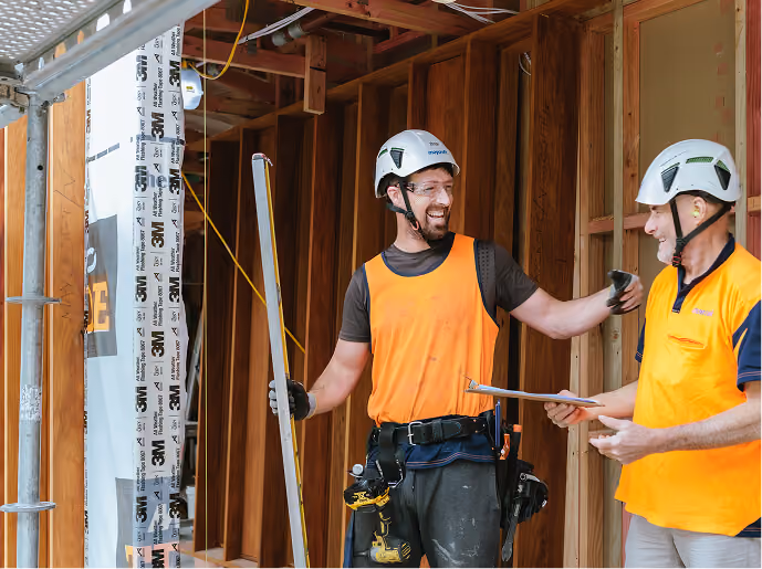 Builders talking