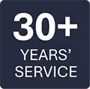 30+ years' service