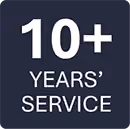 10+ years' service