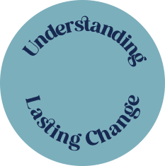 Badge reading Understanding. Lasting Change.