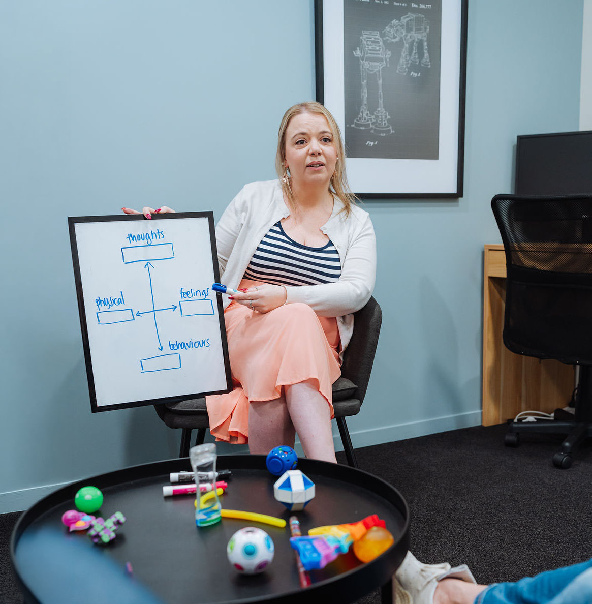 A neurodivergent child working with a Totally Psyched clinician