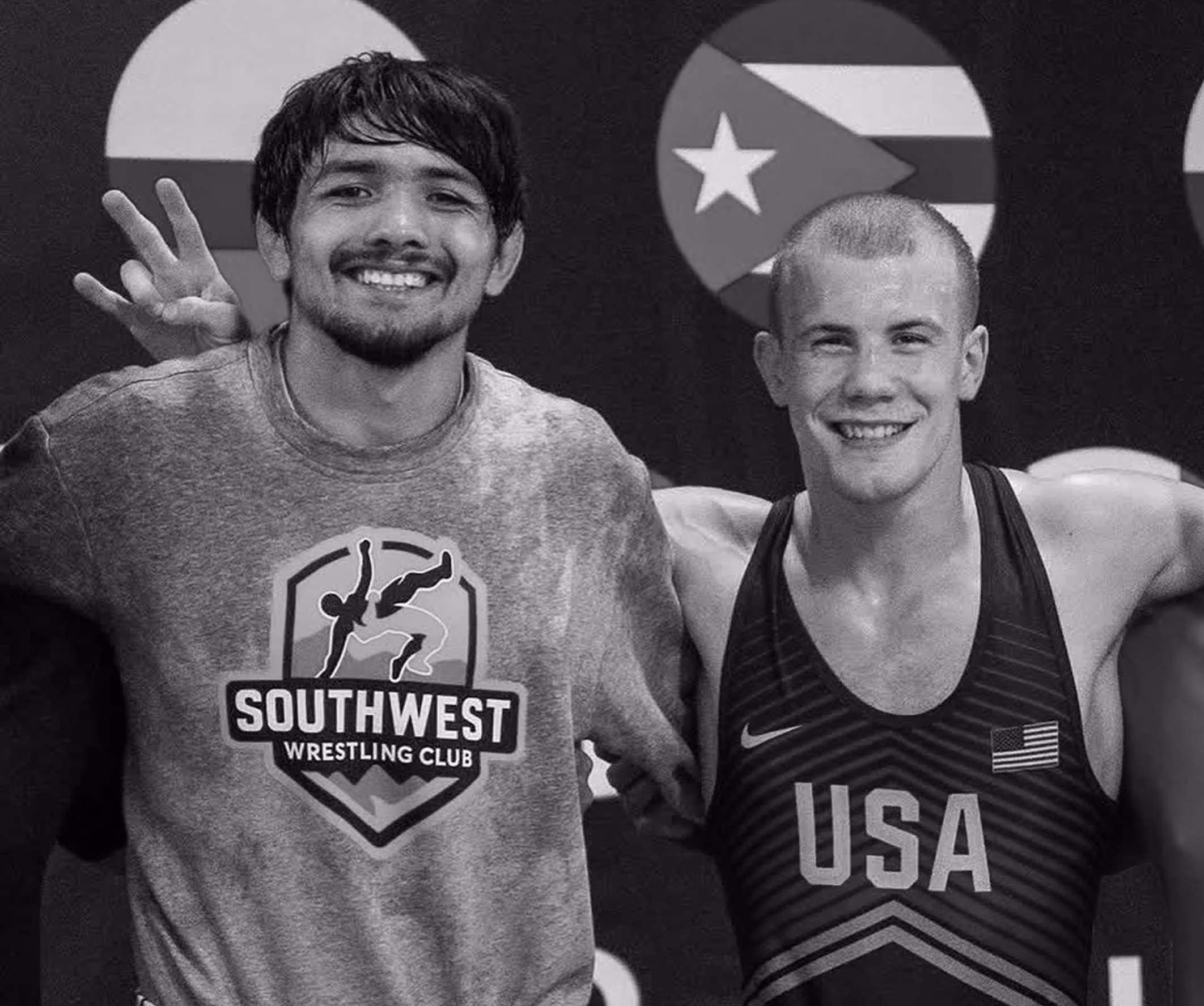 Southwest Wrestling Club and USA Wrestling athletes together at a wrestling event
