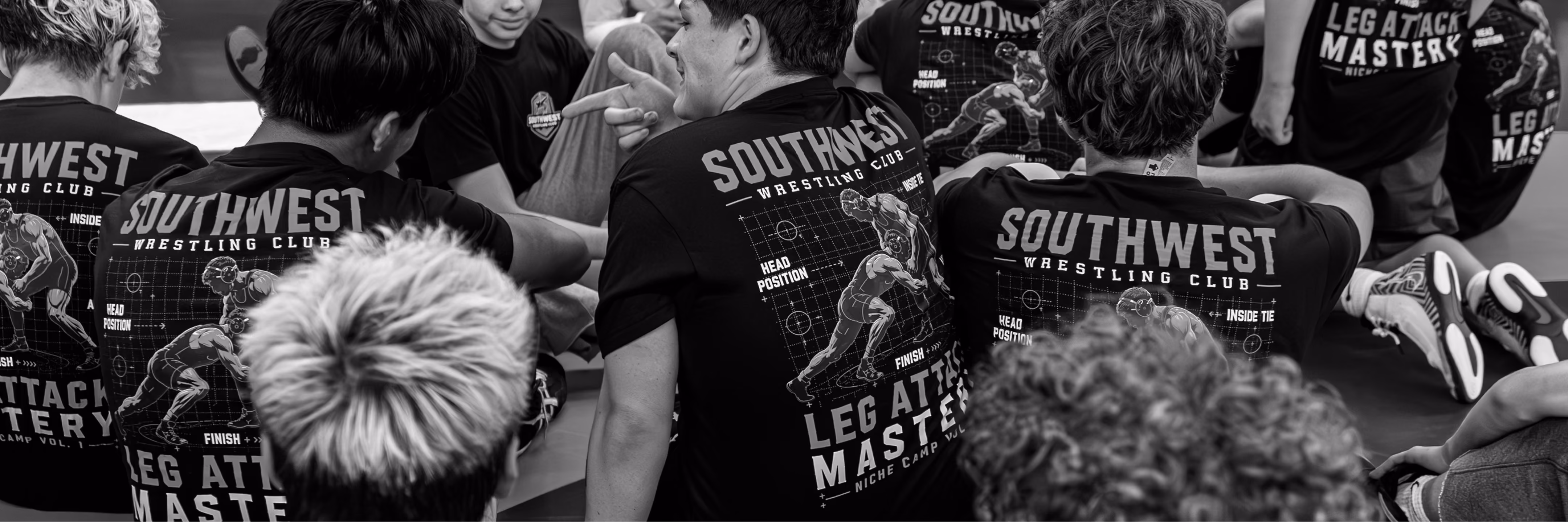 Southwest Wrestling Club wrestlers gathered during a team session