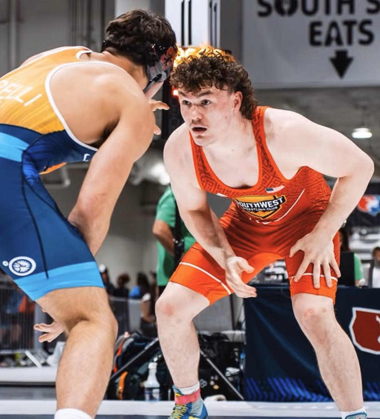 Southwest Wrestling Club wrestler competing during a wrestling match