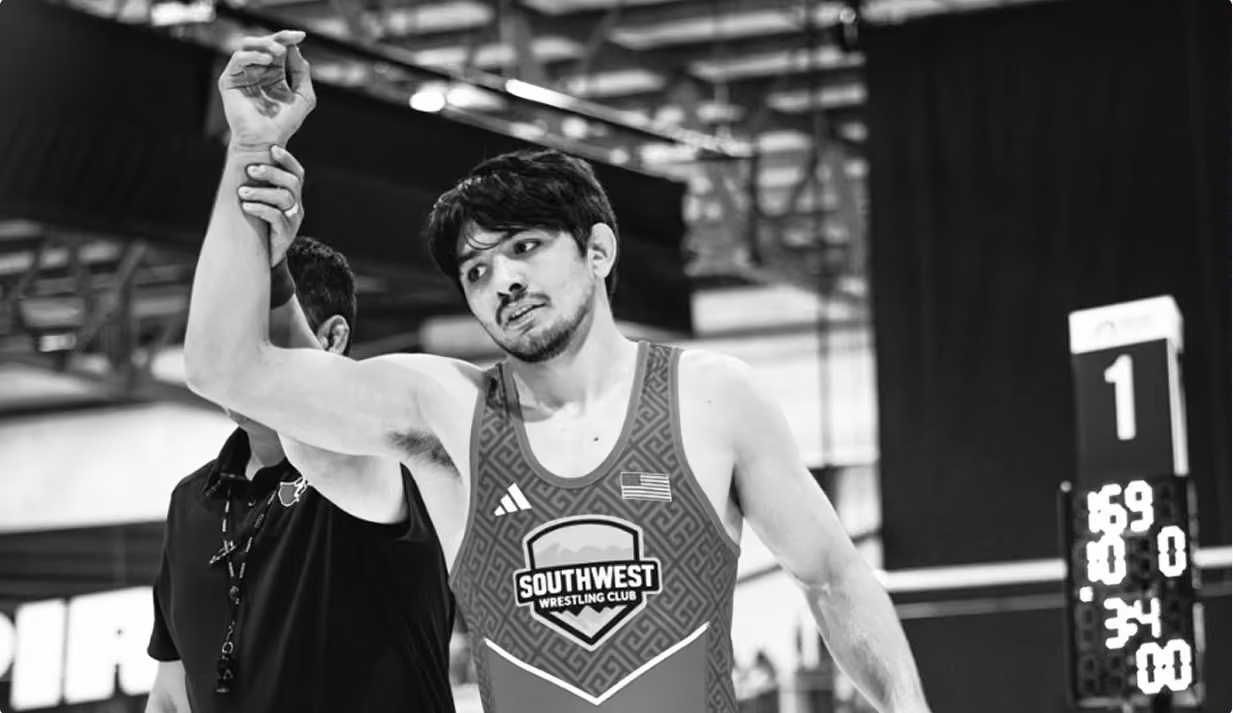 Nicco Ruiz competing in freestyle wrestlin