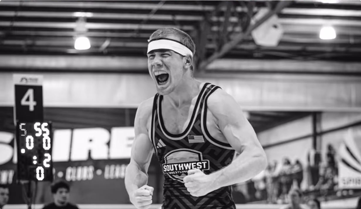 Pierson Manville competing in Greco-Roman wrestling