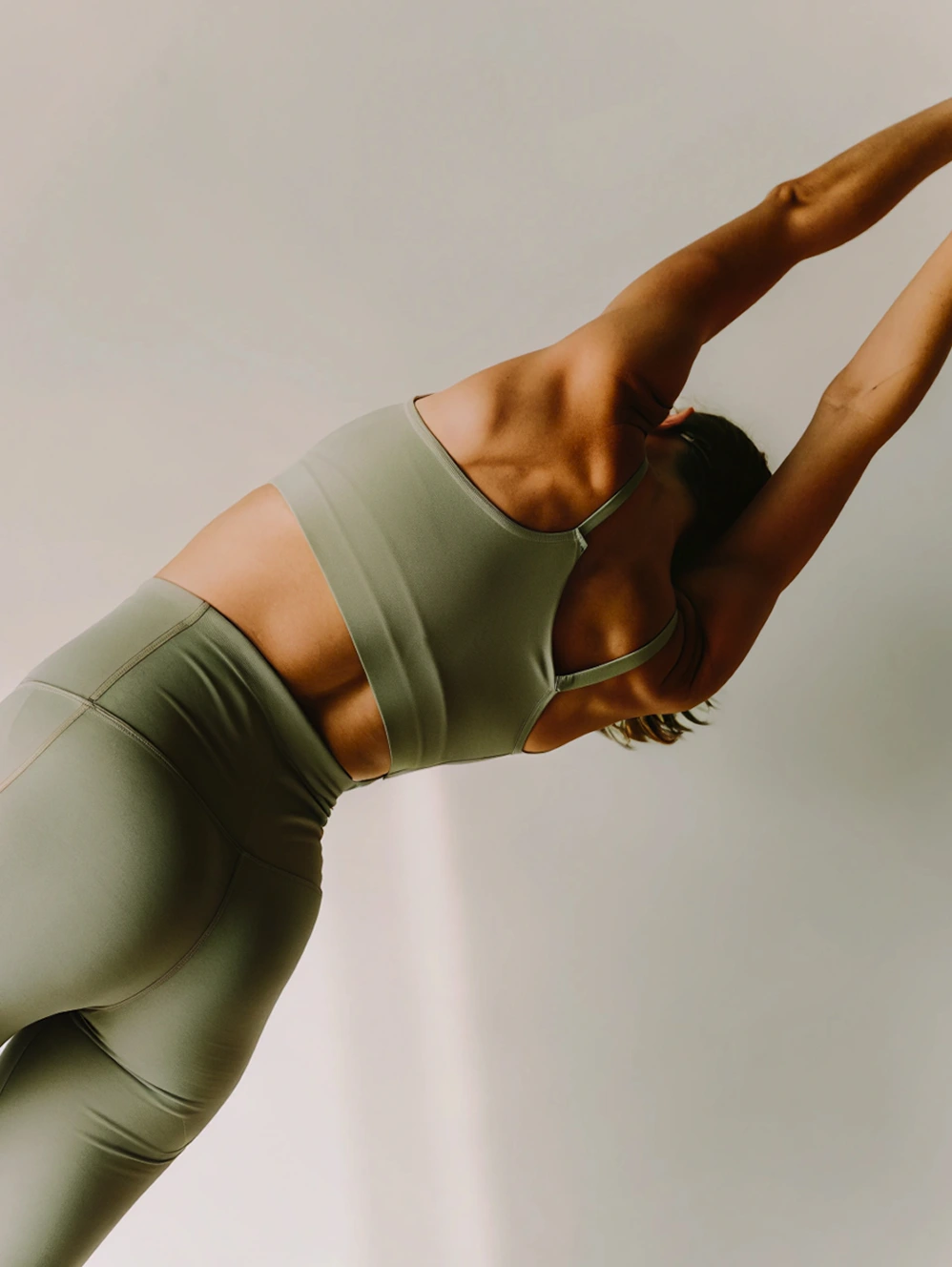 Woman stretching in a yoga pose