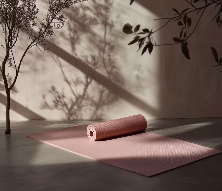 Peaceful personal yoga sanctuary space