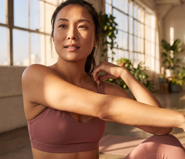 Person practicing healthy wellness habits