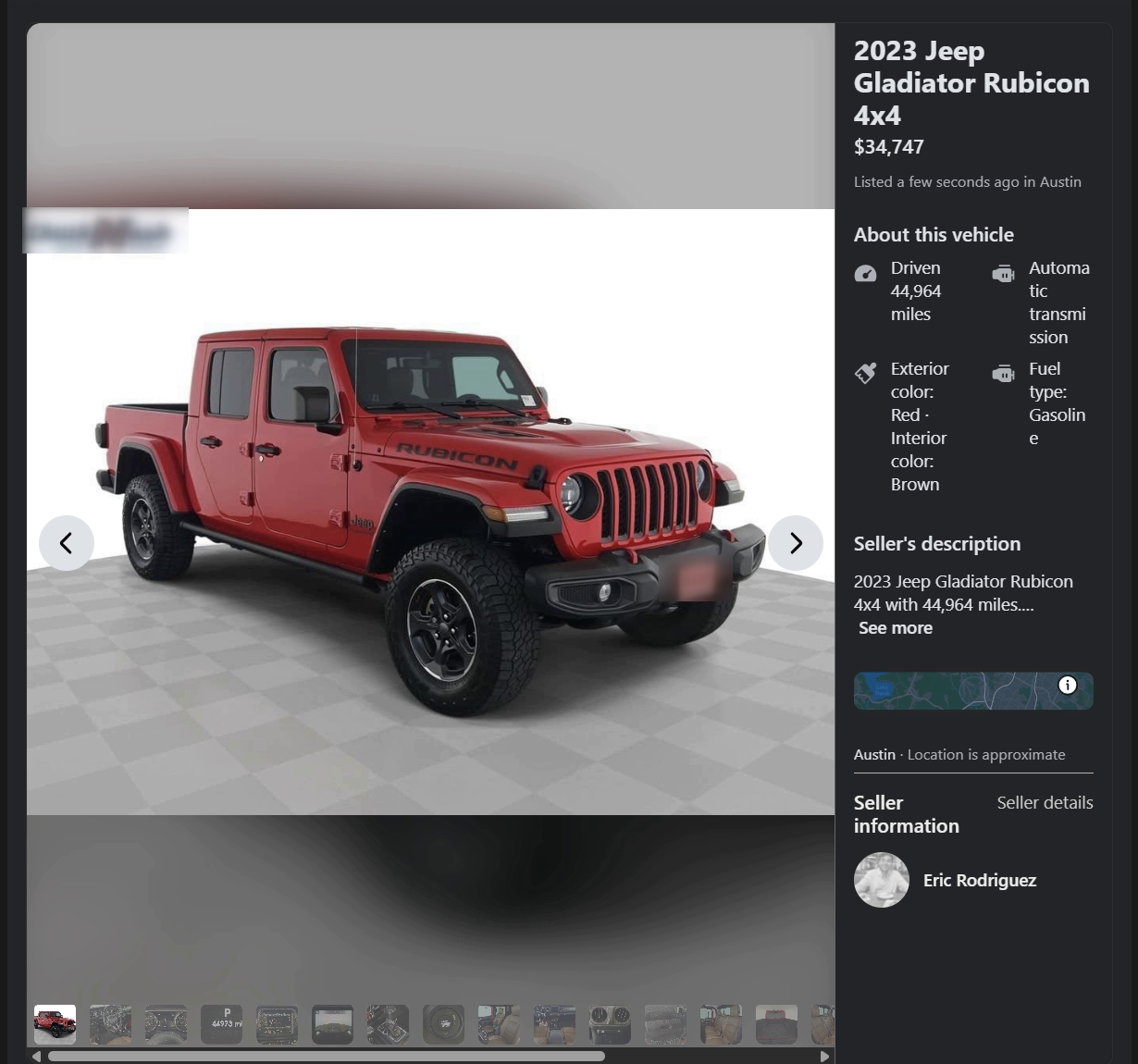 A real Facebook Marketplace listing posted through Listr
