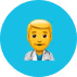 Emoji of a person wearing a white lab coat and stethoscope, symbolizing a healthcare professional.