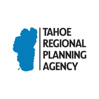 Tahoe Regional Planning Agency logo with blue lake shape and black text.