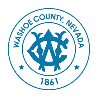 Seal of Washoe County, Nevada, with intertwined W and C letters and year 1861.