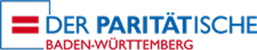 Logo der Organisation Der Paritätische Baden-Württemberg mit einem roten gleichheitszeichen und blau-rotem Schriftzug.
