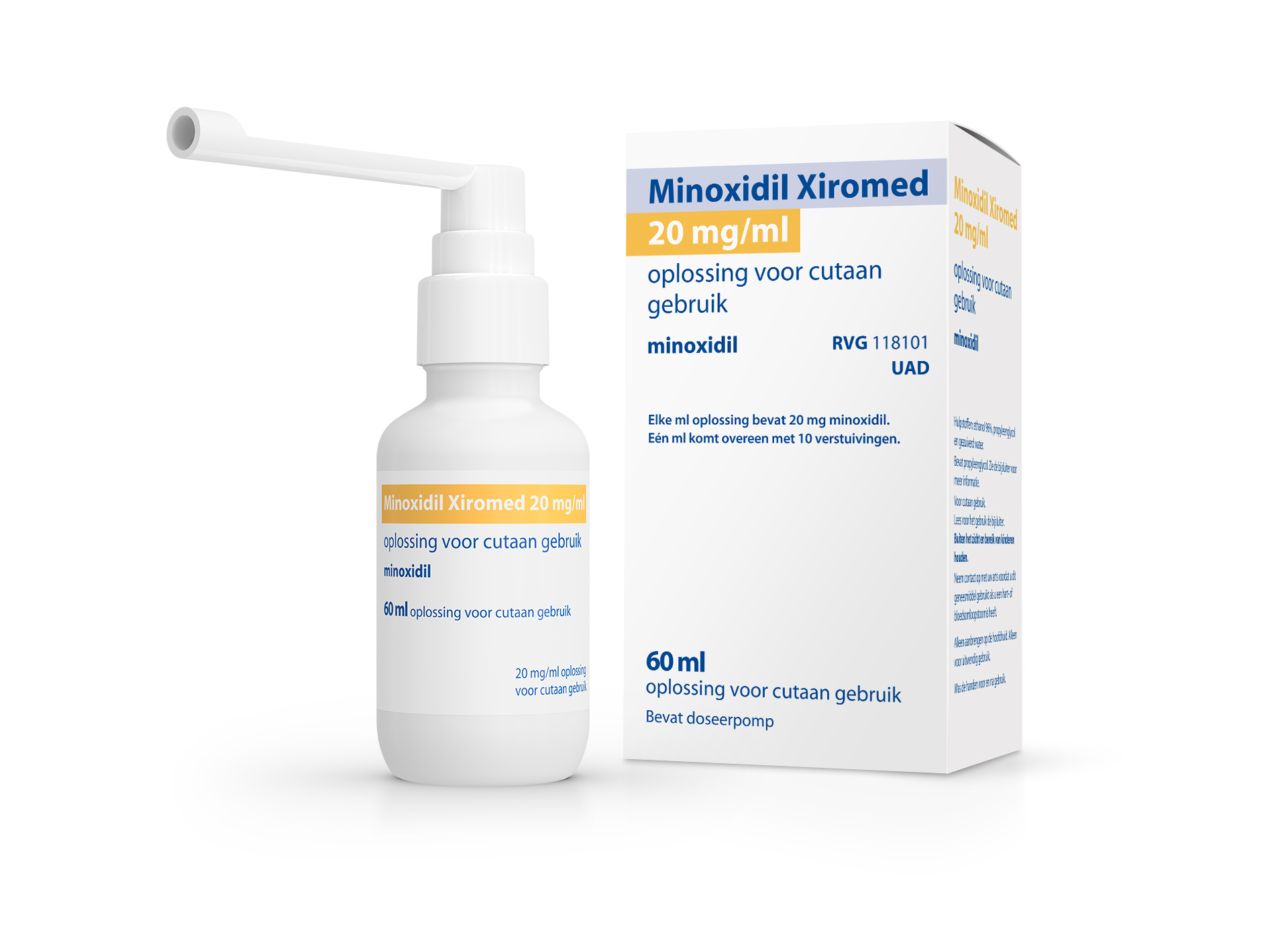 Minoxidil Xiromed 20 mg/ml, een geregistreerd geneesmiddel tegen erfelijke haaruitval. Lees altijd eerst de bijsluiter.