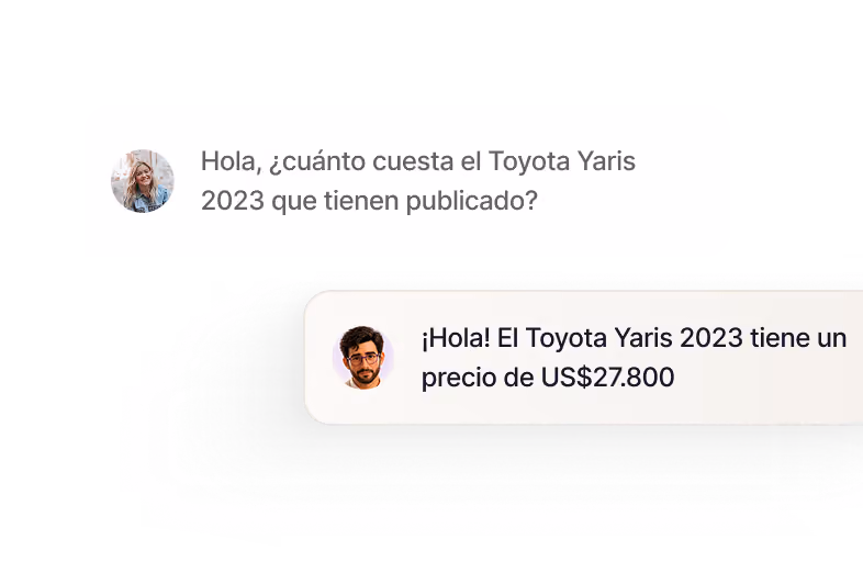 Conversación sobre el precio del Toyota Yaris 2023: $27.800.000.