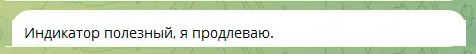 Отзыв пользователя индикатора в Telegram, сентябрь 2026