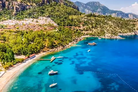 West Route to Marmaris sailing area in Turkey