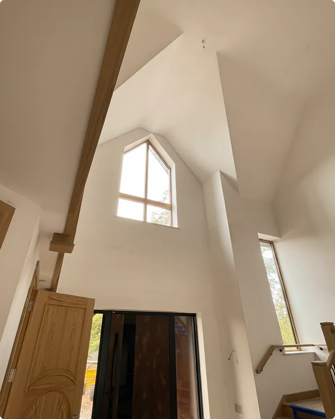 Plaster finish at Caldy Baan, Wirral, by Arden Strata