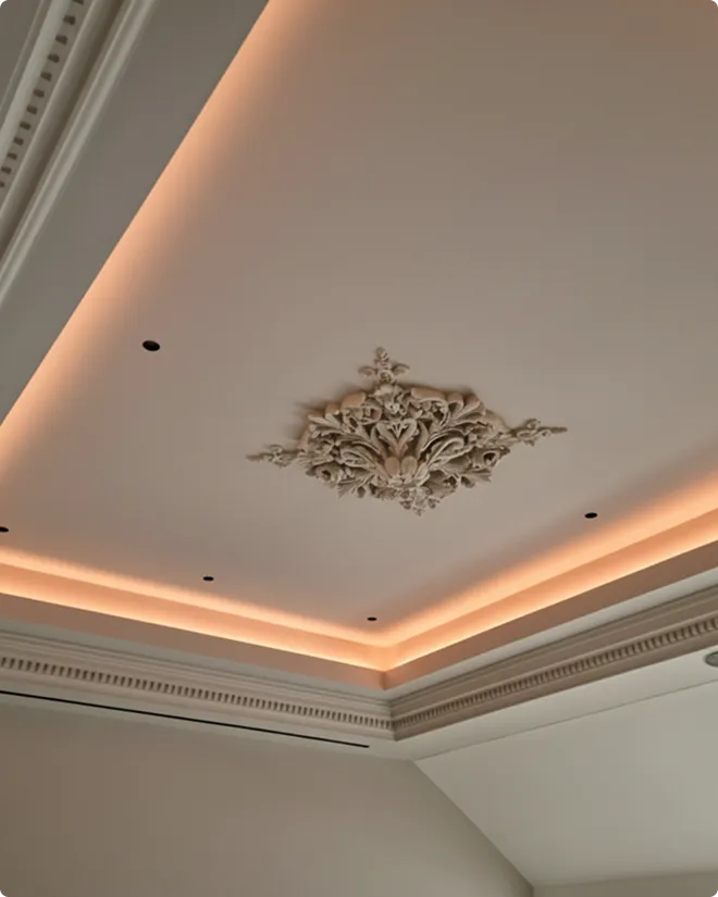 Bespoke ceiling detail at Hilltop, Hale Barns
