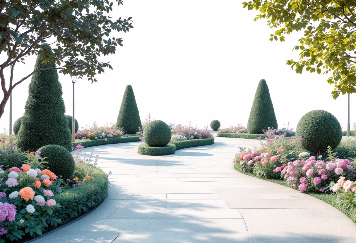 image of pathways in a garden park