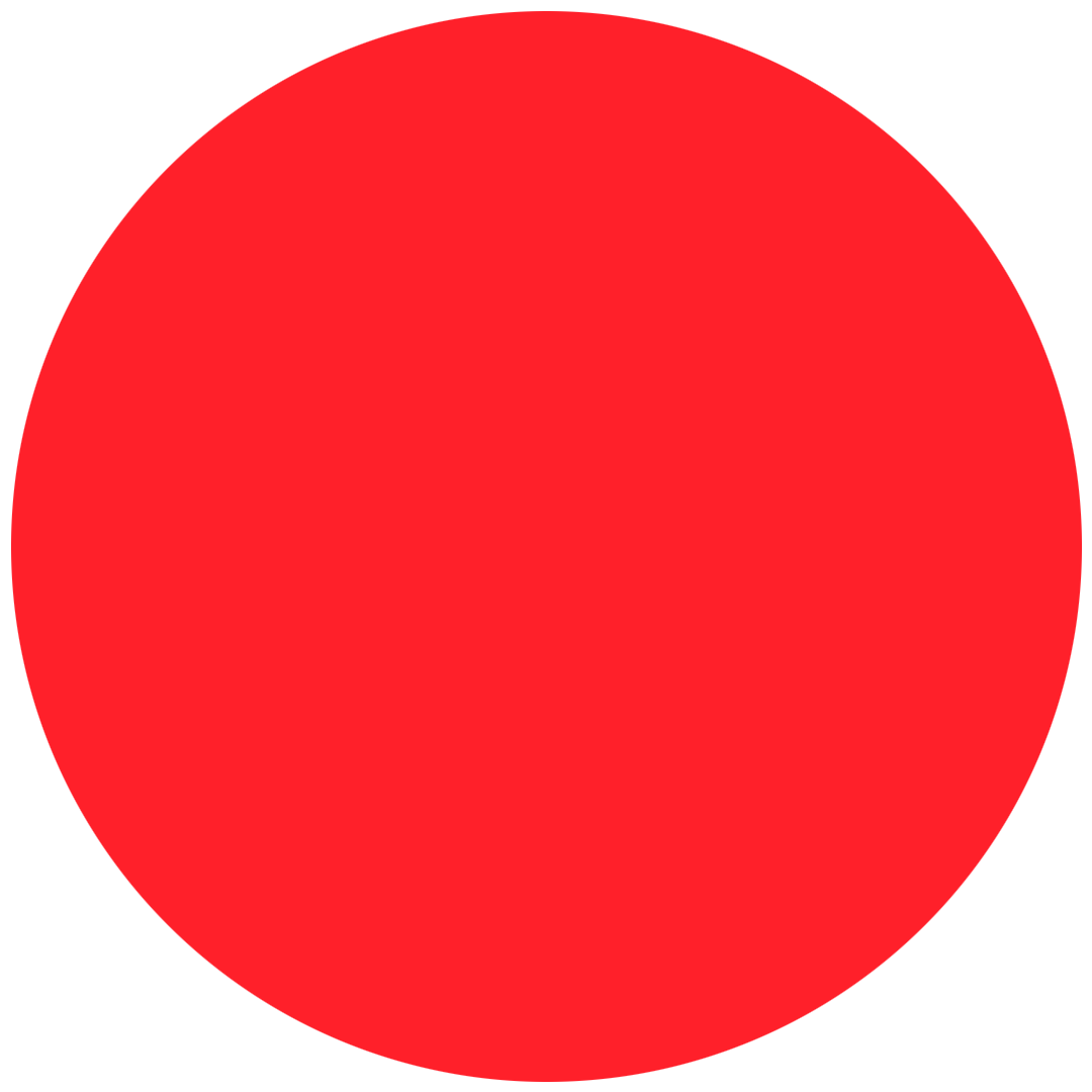 Ein großer roter Kreis auf weißem Hintergrund.