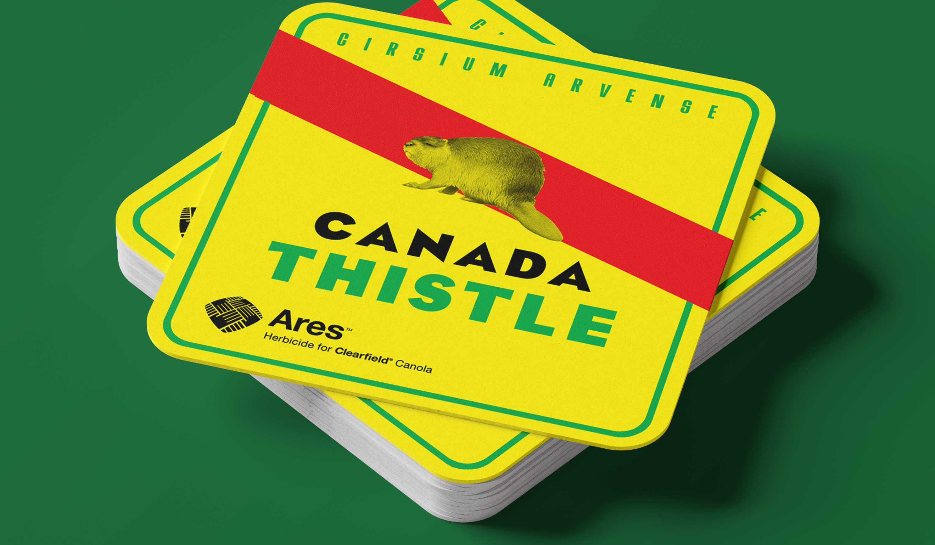 BASF agronomic education coasters — collectible trade show design by Glyphic Design