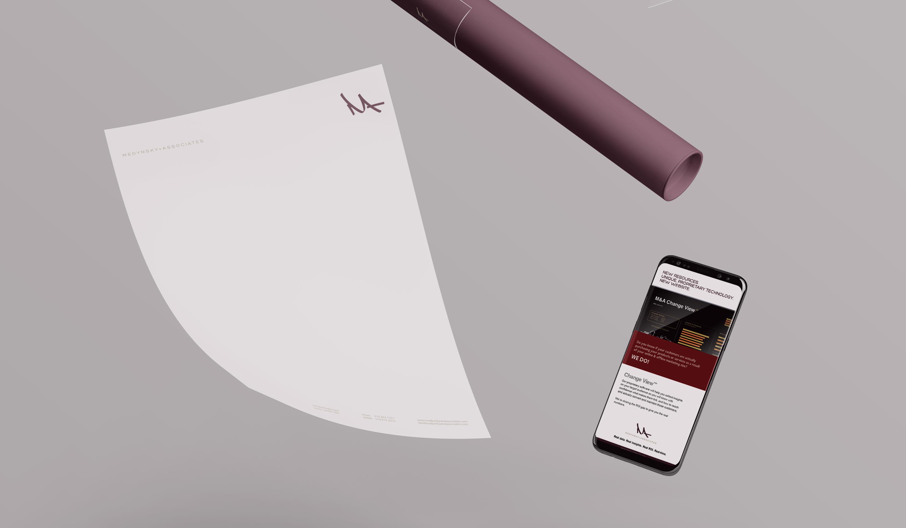 Medynsky & Associates brand identity — refined logo and visual system by Glyphic Design