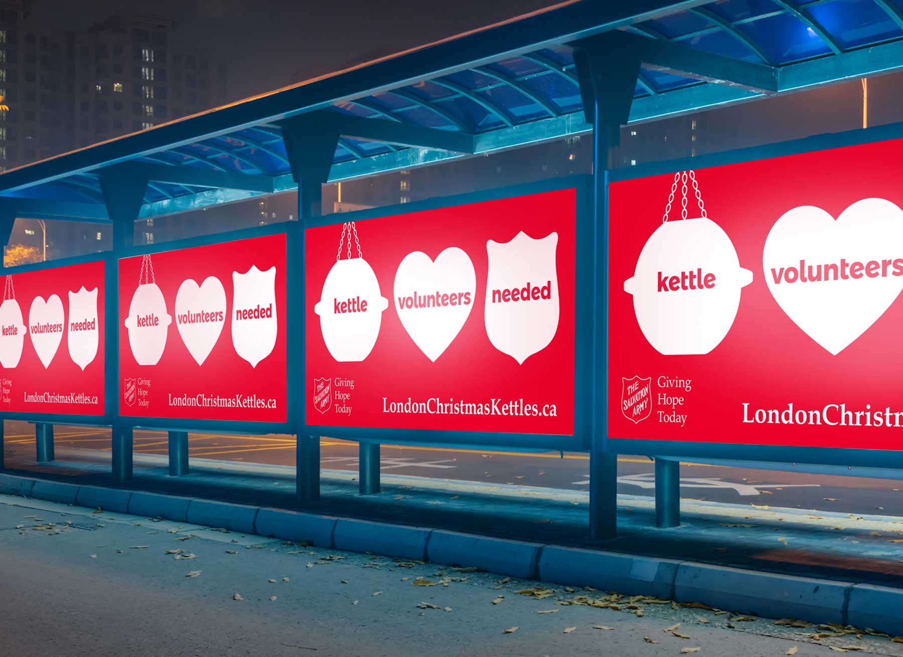 Salvation Army Kettle Campaign — volunteer recruitment and awareness advertising design