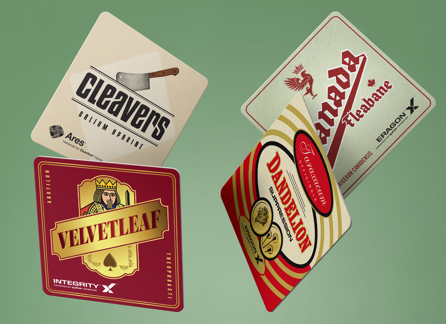 BASF agronomic education coasters — collectible trade show design by Glyphic Design