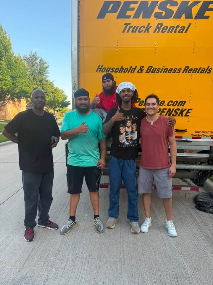image of moving crew with customer