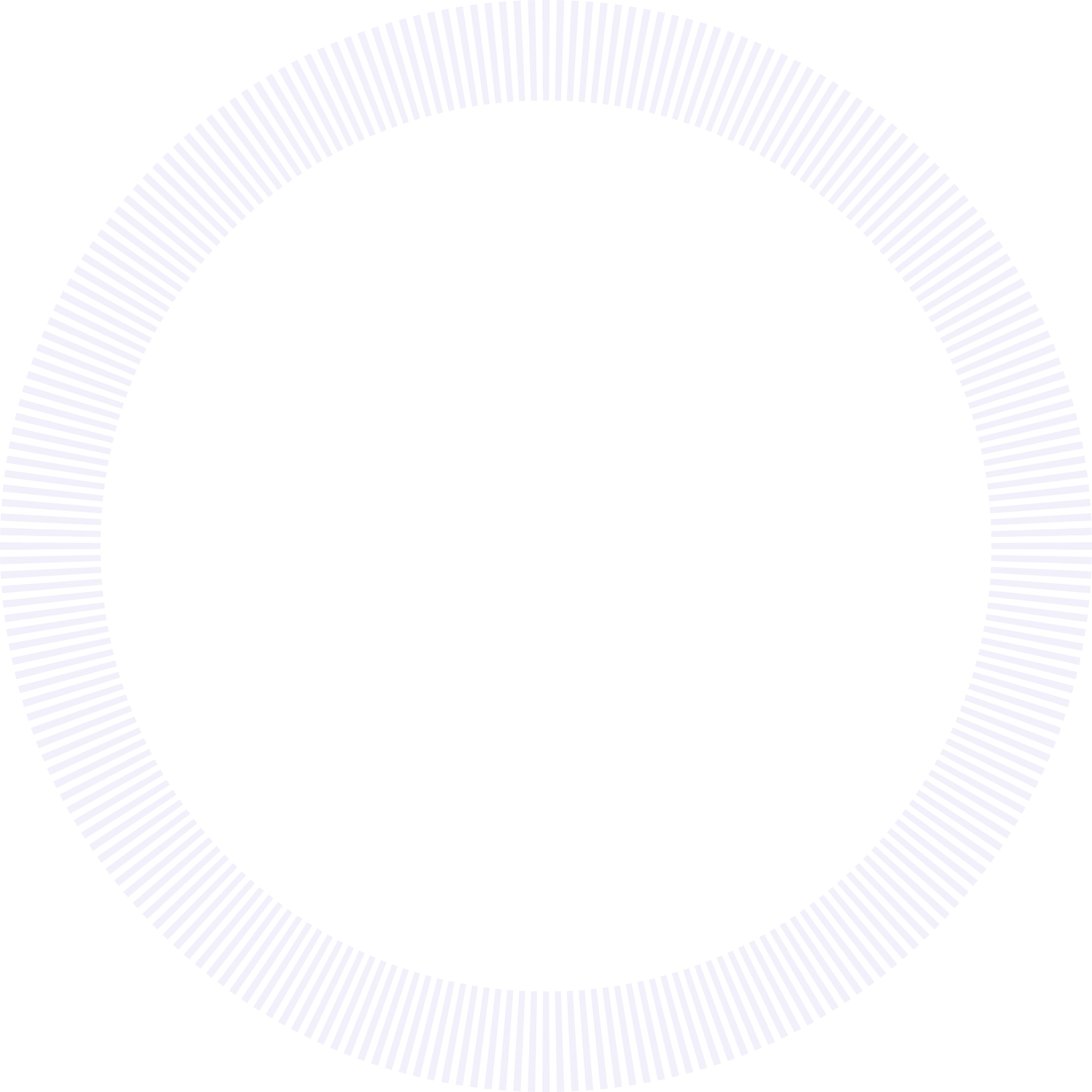 Circular ring of evenly spaced short vertical purple bars on a black background.