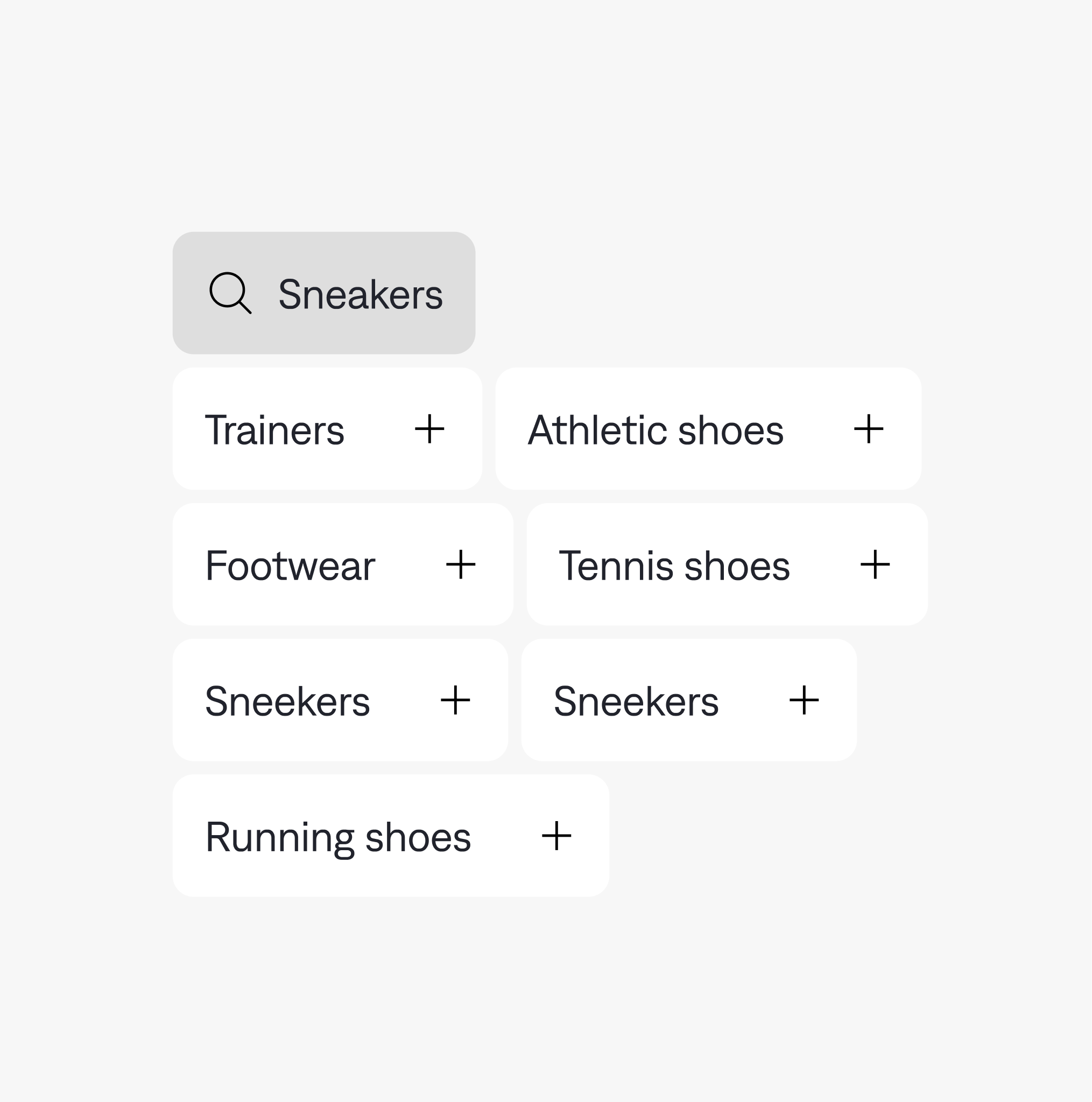 Backend view pairing trade names with everyday wording as synonyms