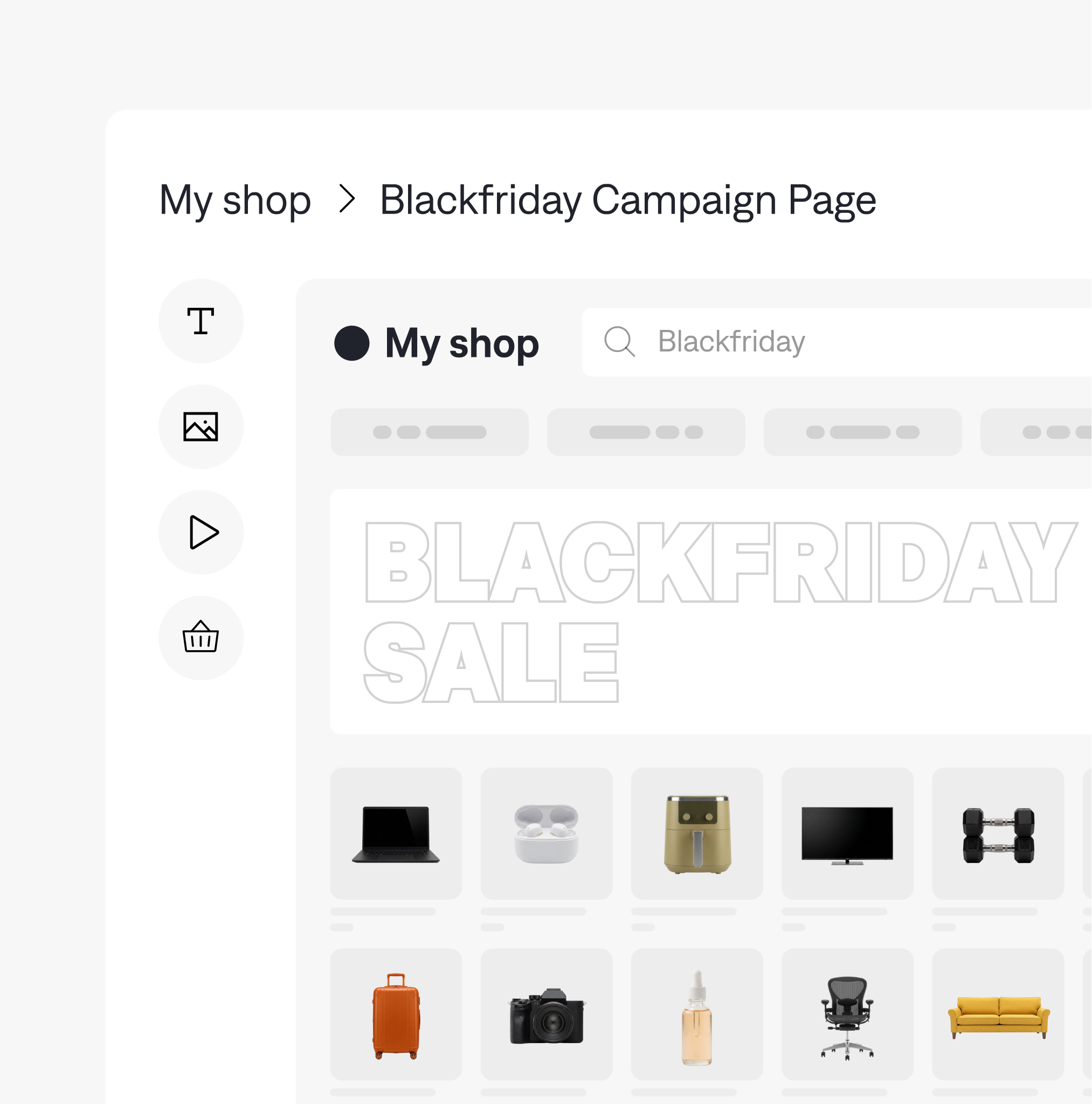 Backend view for banners, redirects and product promotions