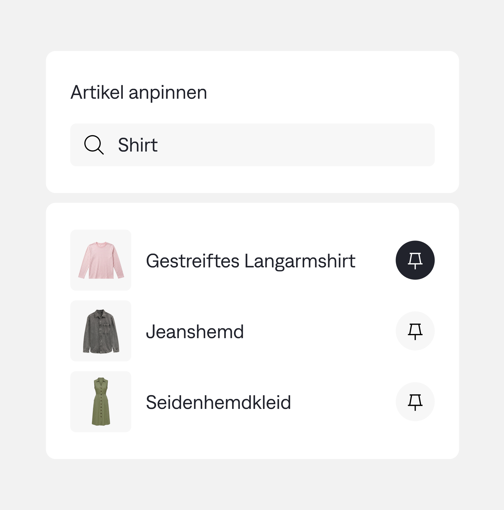 Backend-Ansicht mit kundenindividuellen Preisen und Sortimenten
