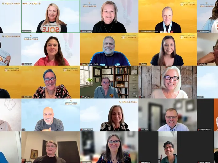 Unbreakable Sole readers together on a Sole-A-Thon video call