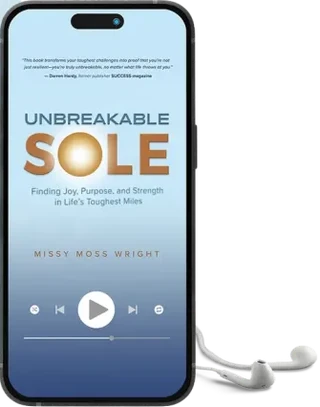 The Unbreakable Sole hardcover beside the audiobook playing on a phone