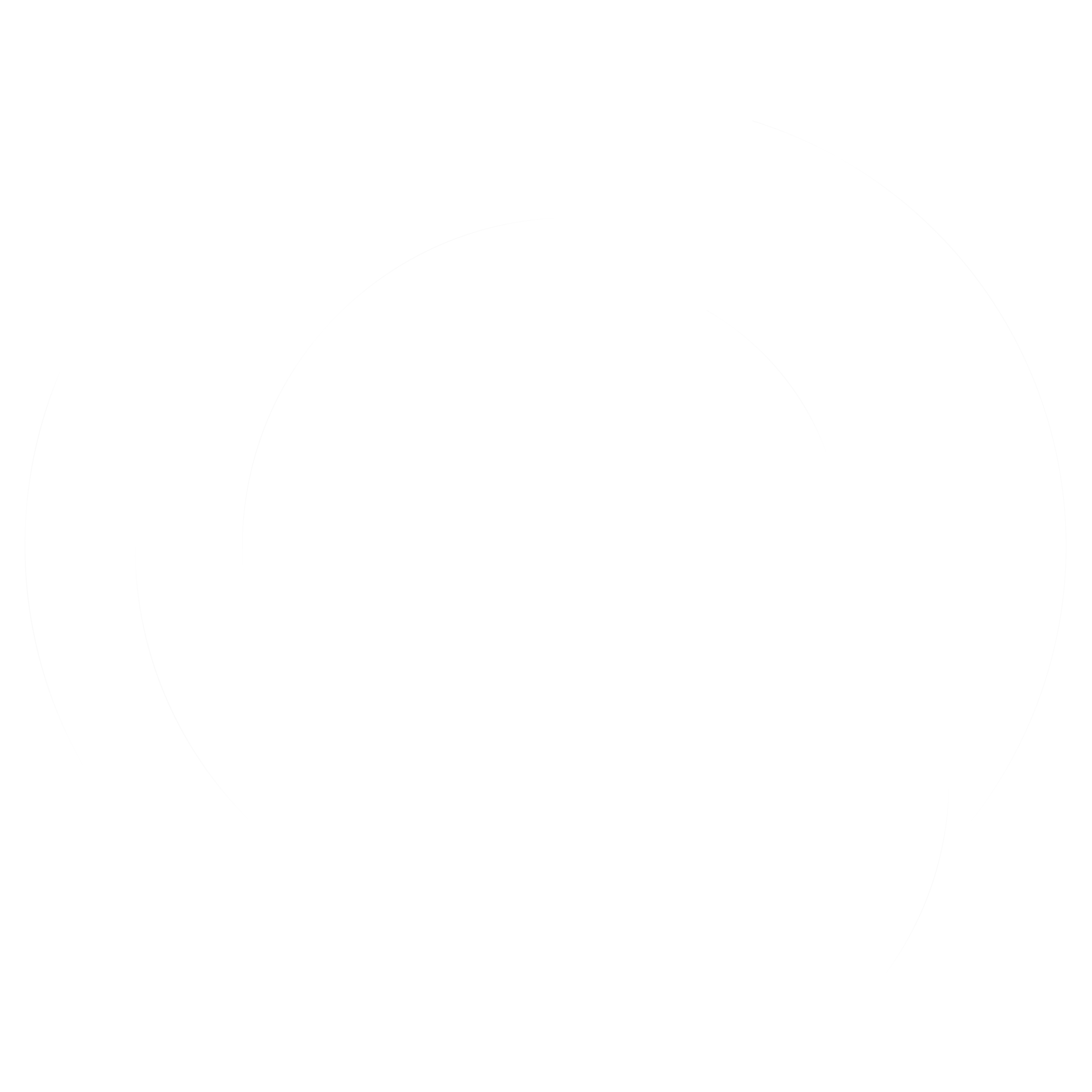 Interlocking circular lines forming a symmetrical triangular pattern on a transparent background.
