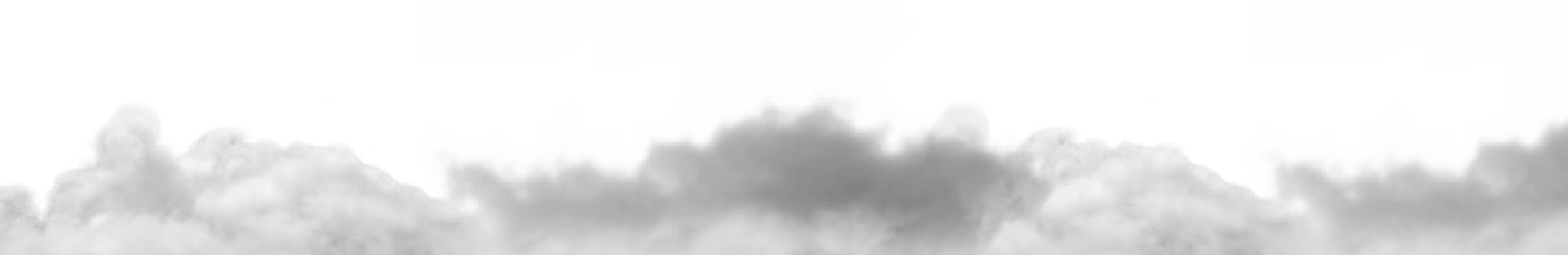 Dense gray and white clouds against a transparent background.